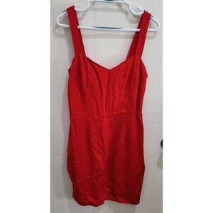 Vtg YOUNG EDWARDIAN Women's‎ Sleeveless Sheath Mini Dress Rayon Solid Red Size 9